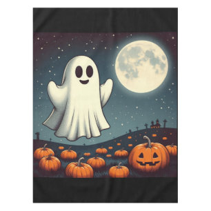 Niedliche, Vintage Geist- und Kürbishalloween Art Tischdecke