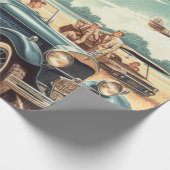 Niedliche Vintage Girl-Illustration Geschenkpapier (Ecke)