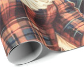 Niedliche Vintage Girl-Illustration Geschenkpapier (Rolleneckpunkt)