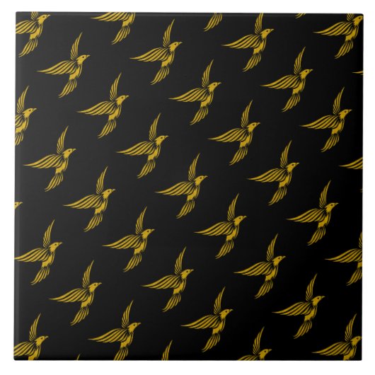 Niedliche Vintage Goldadlermuster Fliese (Vorderseite)