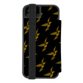 Niedliche Vintage Goldadlermuster Incipio iPhone Geldbeutel-Hülle (Folio Rückseite)