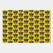 Niedliche Vintage Goldene Krone Geschenkpapier Set (Vorderseite 3)