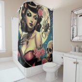 Niedliche Vintage Goth Girl Duschvorhang (Beispiel)
