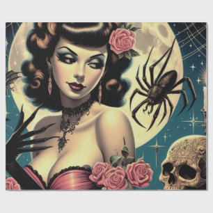 Niedliche Vintage Goth Girl Geschenkpapier