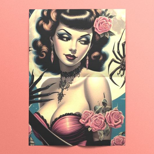 Niedliche Vintage Goth Girl Seidenpapier