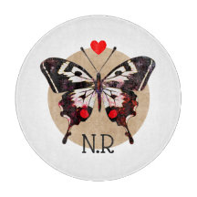 Niedliche Vintage Grunge Butterfly & Heart Mit Mon