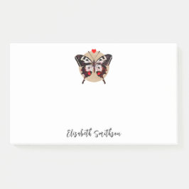 Niedliche Vintage Grunge Schmetterling und Herz tr Post-it Klebezettel