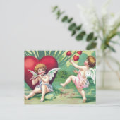 Niedliche Vintage Herzklopfe Feiertagspostkarte (Stehend Vorderseite)