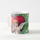 Niedliche Vintage Herzklopfe Kaffeetasse (Vorderseite Links)