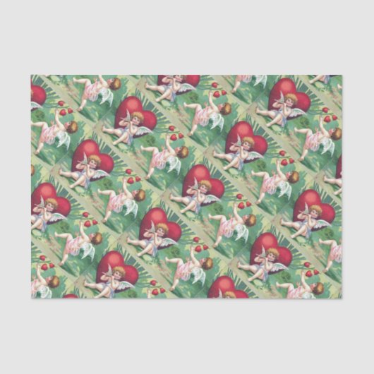 Niedliche Vintage Herzklopfe Seidenpapier (Vorderseite)