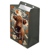 Niedliche Vintage Hochlandkuh Mittlere Geschenktüte (Rückseite Schrägansicht)