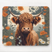 Niedliche Vintage Hochlandkuh Mousepad (Vorne)