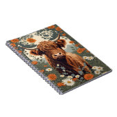 Niedliche Vintage Hochlandkuh Notizblock (Rechte Seite)