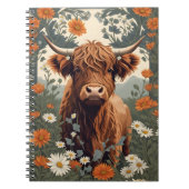 Niedliche Vintage Hochlandkuh Notizblock (Vorderseite)
