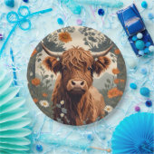 Niedliche Vintage Hochlandkuh Pappteller (Party)