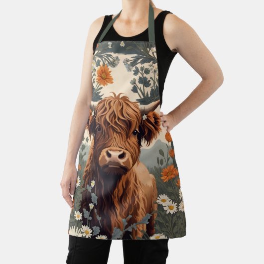 Niedliche Vintage Hochlandkuh Schürze (InSitu)