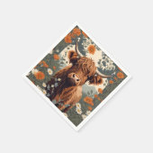 Niedliche Vintage Hochlandkuh Serviette (Ecke)