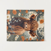 Niedliche Vintage Hochlandkuh Wandteppich (Vorderseite (Horizontal))