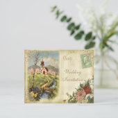 Niedliche Vintage Hochzeitseinladung Einladung (Stehend Vorderseite)