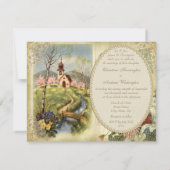 Niedliche Vintage Hochzeitseinladung Einladung (Rückseite)