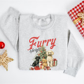 Niedliche Vintage Hunde und Weihnachtsbaum Sweatshirt