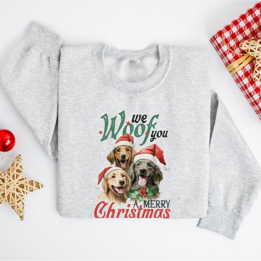 Niedliche Vintage Hunde Weihnachten Sweatshirt