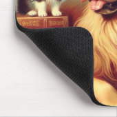 Niedliche Vintage Hundemalerei Mousepad (Ecke)