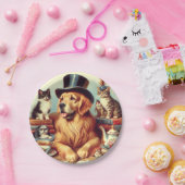 Niedliche Vintage Hundemalerei Pappteller (Party)