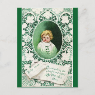 Niedliche Vintage irische Baby Postkarte