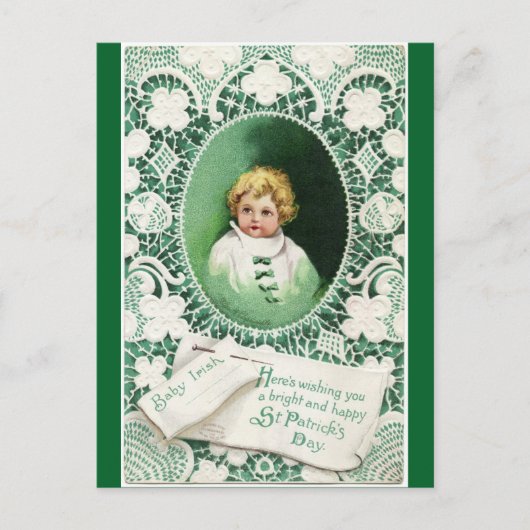 Niedliche Vintage irische Baby Postkarte (Vorderseite)