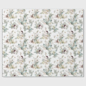 Niedliche Vintage Kaninchen Blumendekoupage Geschenkpapier (Flach)