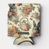 Niedliche Vintage Kaninchenmalerei Dosenkühler (Vorderseite)