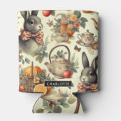 Niedliche Vintage Kaninchenmalerei Dosenkühler (Rückseite)