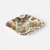 Niedliche Vintage Kaninchenmalerei Pappteller (Gewinkelt)