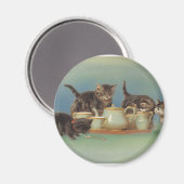 Niedliche Vintage Kätzchen Magnet (Vorderseite/Rückseite)