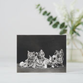 Niedliche Vintage Kätzchen mit Garn Postkarte (Stehend Vorderseite)