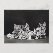 Niedliche Vintage Kätzchen mit Garn Postkarte (Vorderseite)