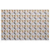 Niedliche Vintage Katze, die Muster zeichnet Stoff (Fat Quarter (45,7 x 55,9 cm))