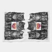 Niedliche Vintage Katzen "Liebe Sie mehr" weißes Geschirrtuch (Horizontal)