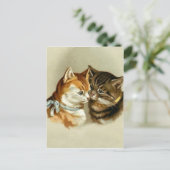 Niedliche Vintage Katzen Postkarte (Stehend Vorderseite)