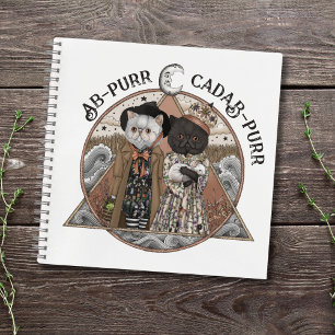 Niedliche Vintage Kernkatzenhexen Halloween Notizblock