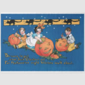 Niedliche Vintage Kinder, die Halloween-Kürbis tra Seidenpapier (Vorderseite)