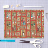 Niedliche Vintage Kinder mit Santa Collage Seidenpapier (Handwerk)
