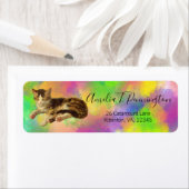 Niedliche Vintage Kitte Cat Nickerchen Abstrakt Ra (Insitu)