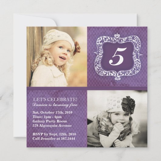 Niedliche Vintage kleine Einladung (Vorderseite)