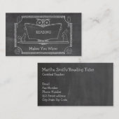 Niedliche Vintage kluge Eulen-Lesetafel Visitenkarte (Vorne/Hinten)