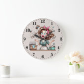 Niedliche Vintage Kochfrau Große Wanduhr (Zuhause)