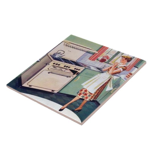 niedliche Vintage Küchenchefin Fliese (Seite)