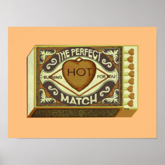 Niedliche Vintage Kunst der Retro-Matchbox mit Her Poster