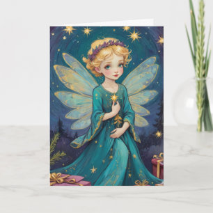 Niedliche Vintage Kunst Weihnachten Starry Night F Karte